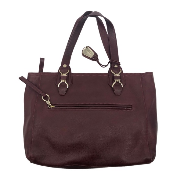 Cole Haan Large Burgundy Soft Leather East West Shoulder Tote Satchel Bag - Picture 2 of 9